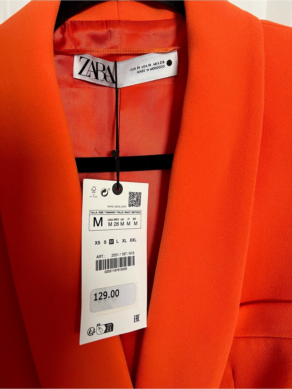 NWT Zara Orange Belted Tuxedo Blazer & Trouser Suit Set Size M - Picture 4 of 13